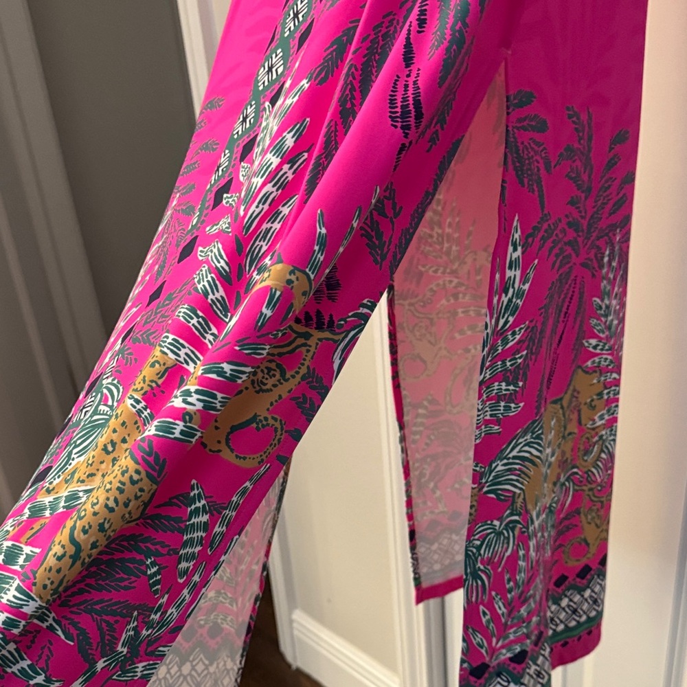 Lilly Pulitzer Vibrant Pink Tropical Long Sleeve Dress - Picture 7 of 7